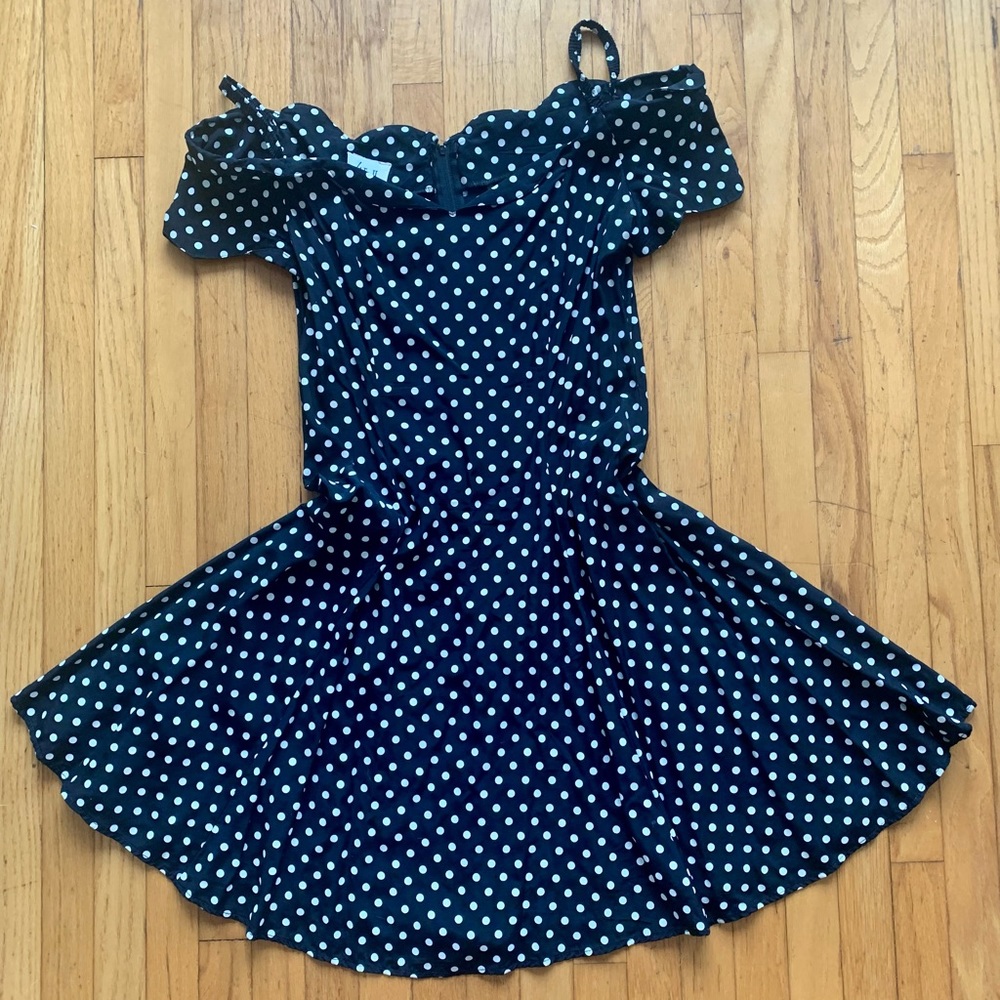 Vintage 80s polka dot mini dress